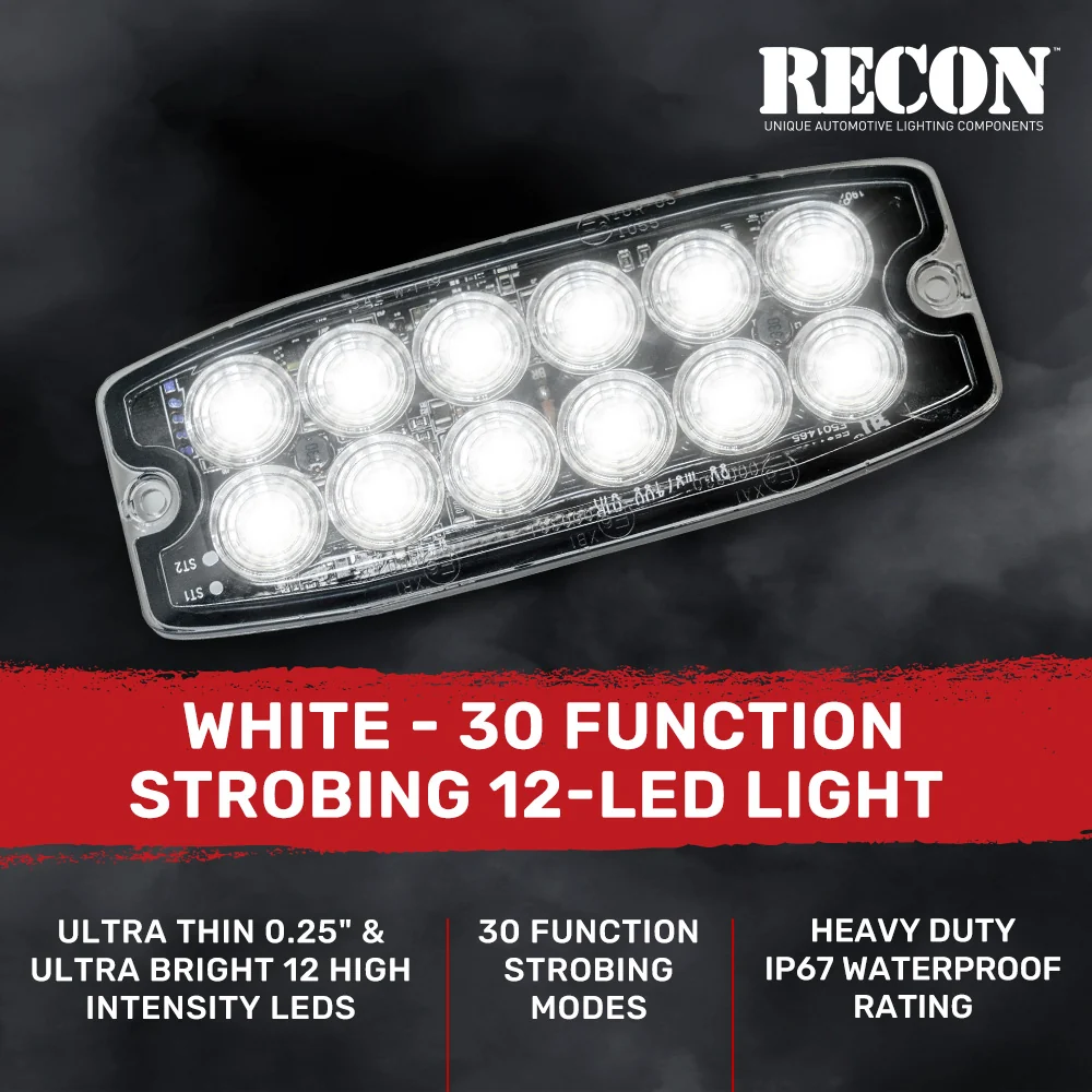 Universal 12-LED 30 Function 5.25" Ultra-Thin 0.25" Emergency Flashing Strobe Light - Multiple Colors - Image 10