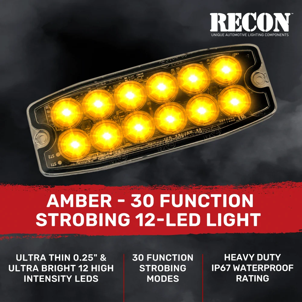 Universal 12-LED 30 Function 5.25" Ultra-Thin 0.25" Emergency Flashing Strobe Light - Multiple Colors - Image 6