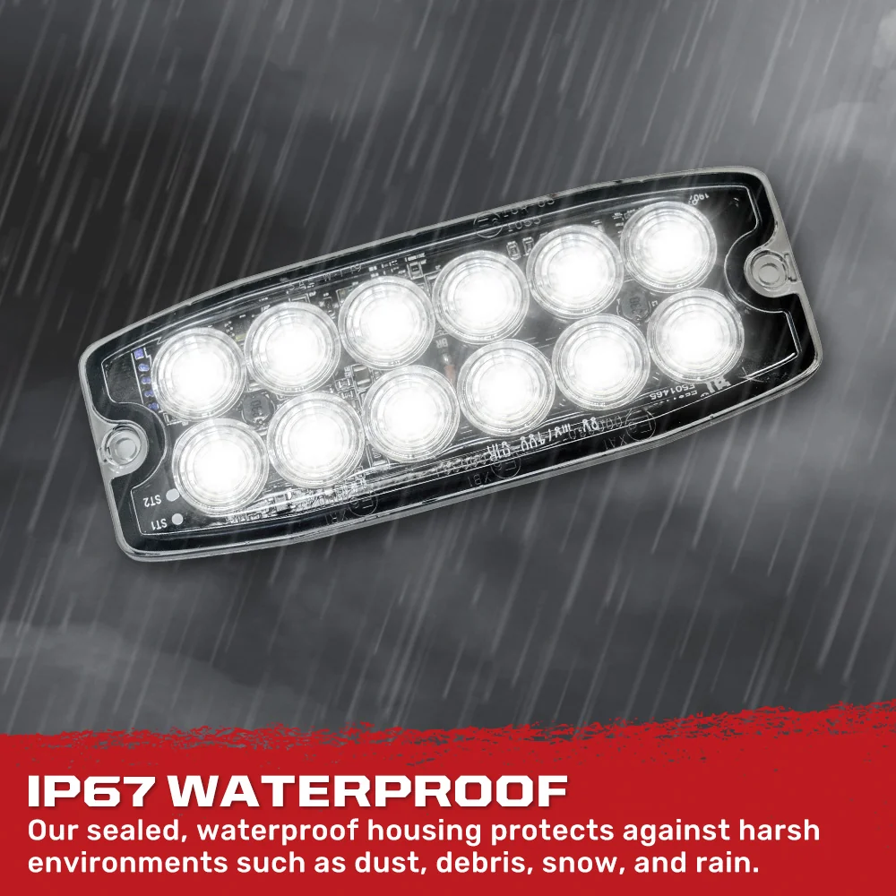 Universal 12-LED 30 Function 5.25" Ultra-Thin 0.25" Emergency Flashing Strobe Light - Multiple Colors - Image 9