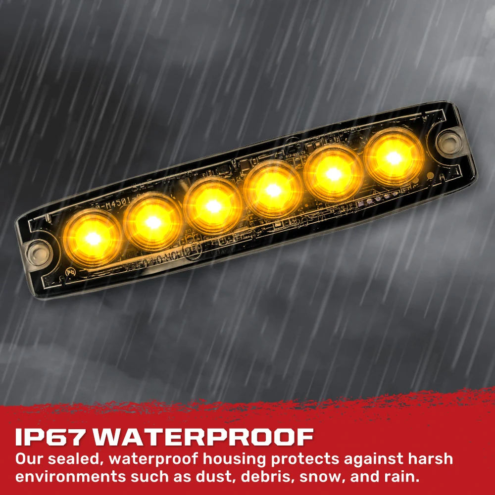 Universal 6-LED 23 Function 5.25" Ultra-Thin 0.25" Emergency Flashing Strobe Light - Multiple Colors - Image 5
