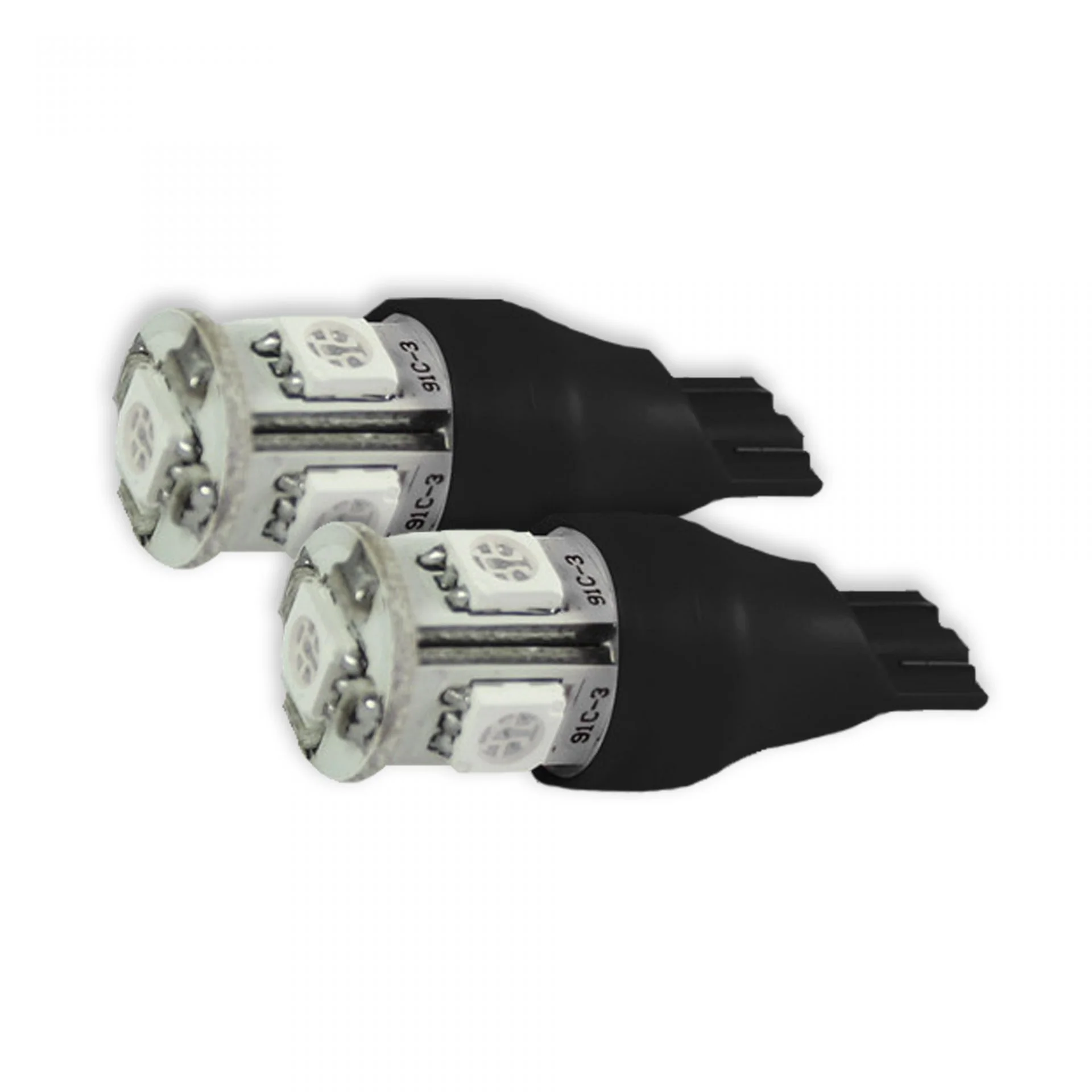 921 T-15 Wedge Style 360 Degree 5 LED Bulbs in Red - Image 2