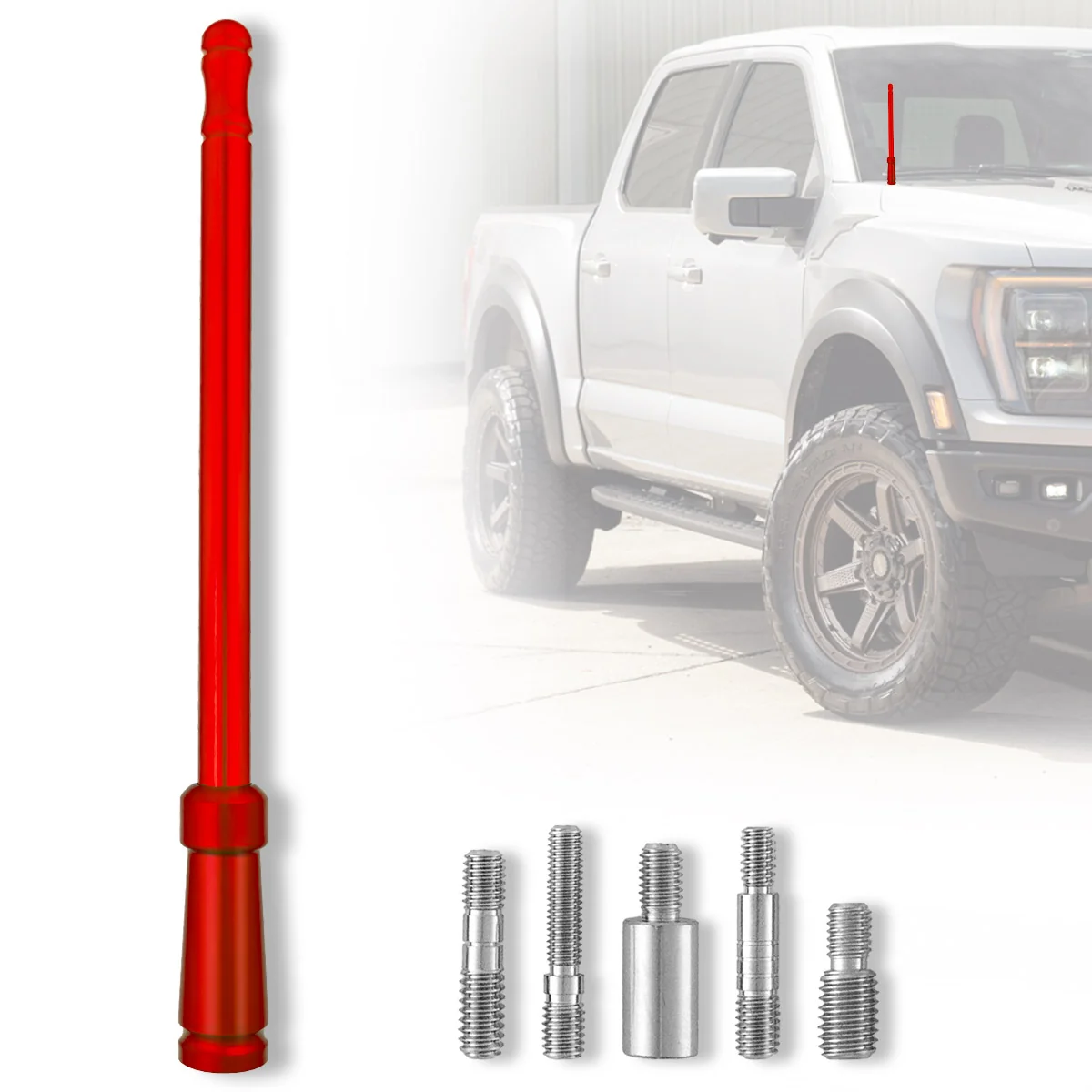 Aluminum 8" Antenna Mast (Fits OEM Factory Threaded Antenna) Multiple Colors - Image 24
