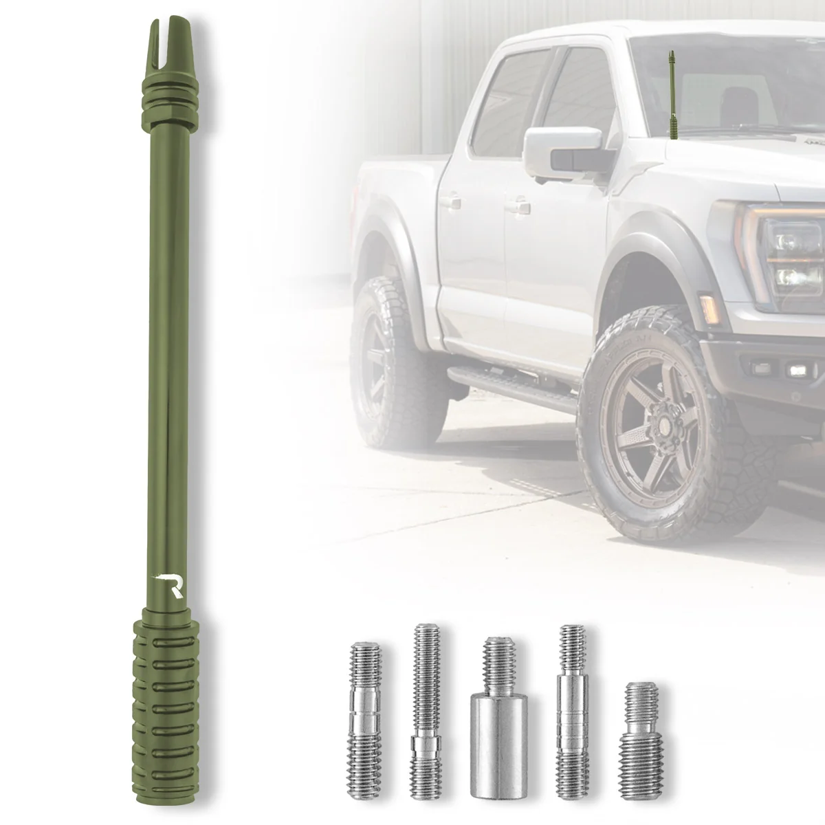 AR-15 Rifle Barrel 10" Aluminum Truck Antenna with 3-Pronged Threaded Flash Hider Barrel Tip (Antenna Fits OEM Factory Threaded Antenna Base) Multiple Colors - Image 9