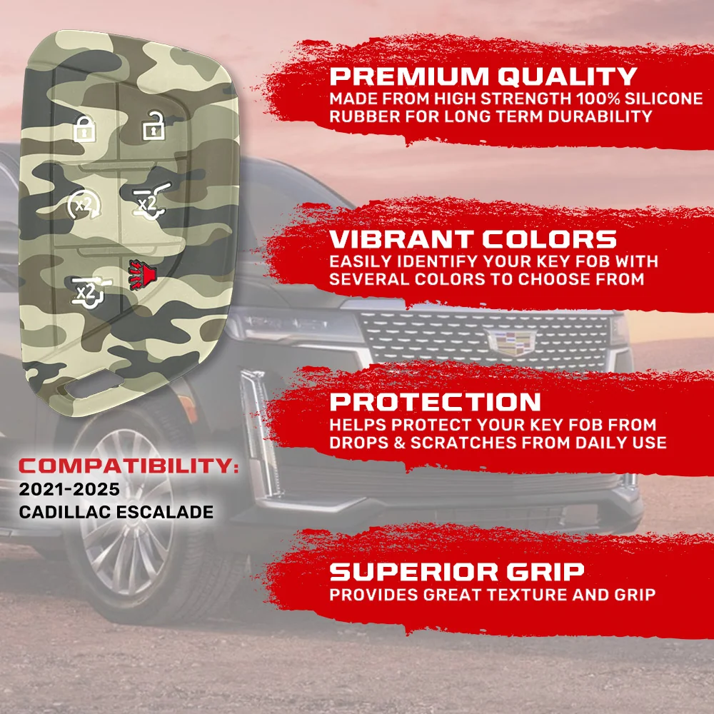 Cadillac 21-25 Escalade 100% Silicone Rubber Key Fob Cover Premium Quality - Multiple Colors - Image 23