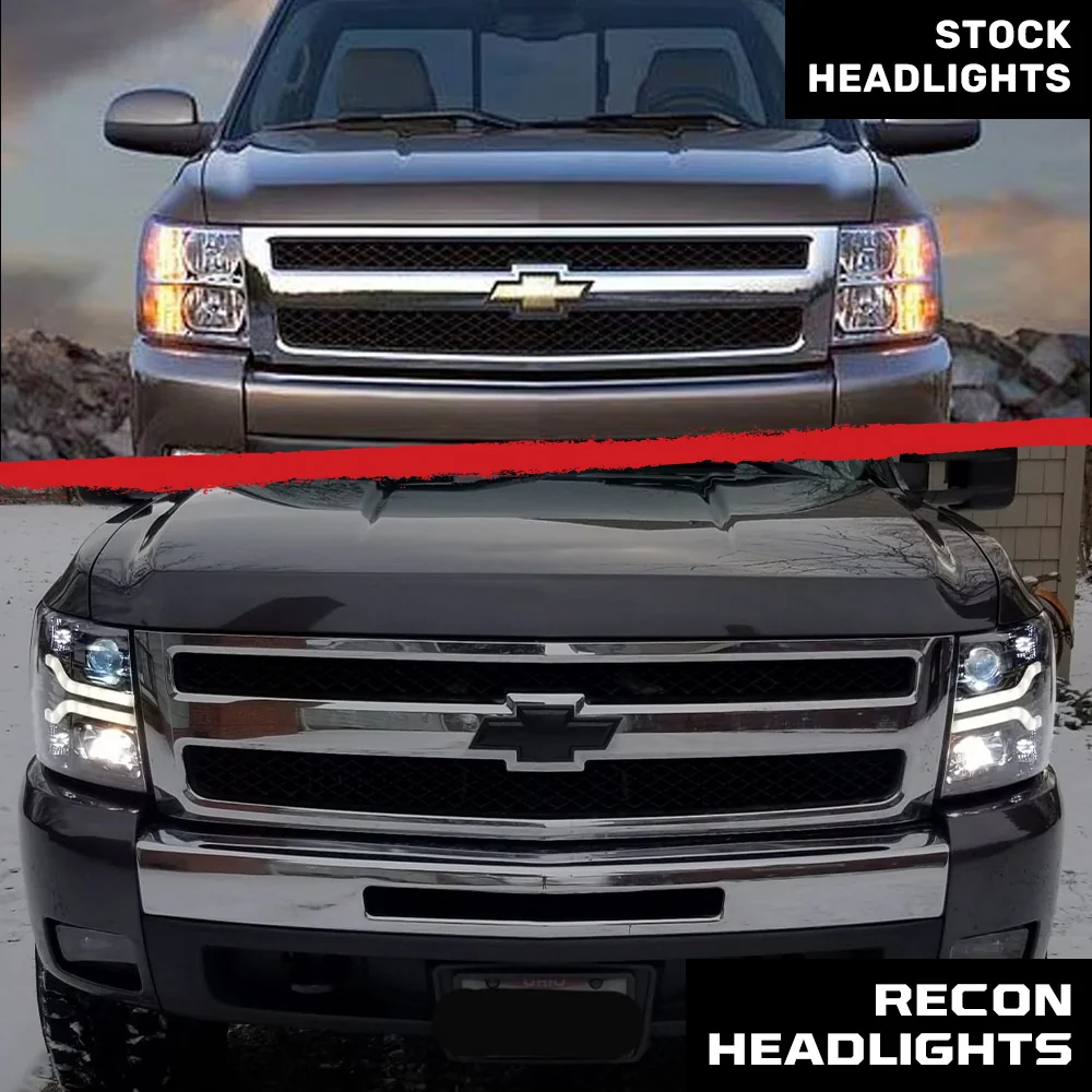 Chevrolet Silverado 07-14 (2nd Gen 3500 Dually) Projector Headlights OLED Halos DRL - Multiple Styles - Image 17