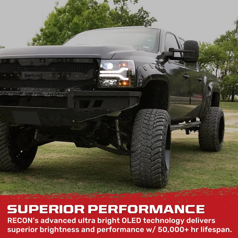 Chevrolet Silverado 07-14 (2nd Gen 3500 Dually) Projector Headlights OLED Halos DRL - Multiple Styles - Image 22
