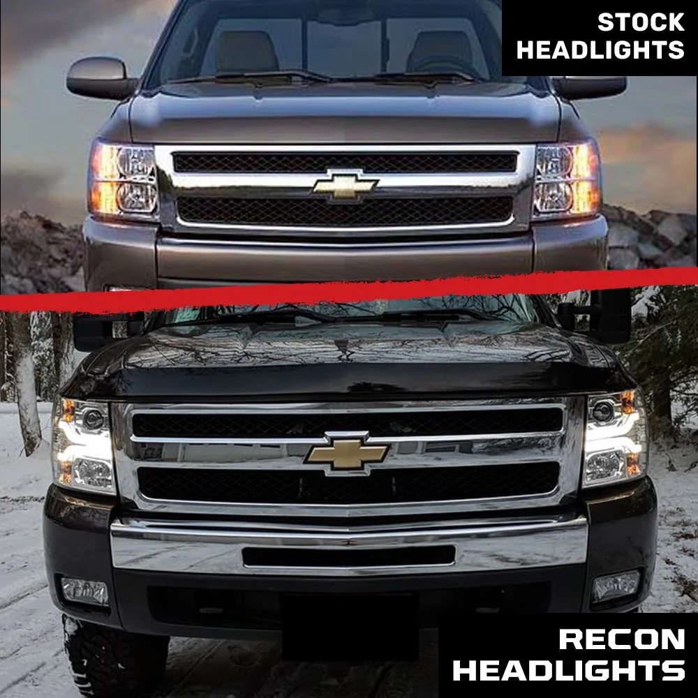 Chevrolet Silverado 07-14 (2nd Gen 3500 Dually) Projector Headlights OLED Halos DRL - Multiple Styles - Image 27