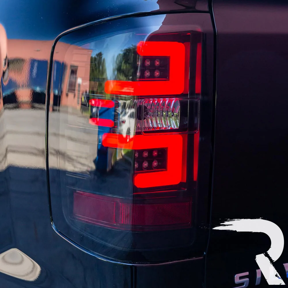 Chevy Silverado 2500/3500 16-19 (Fits Single-Wheel Only & Replaces Factory OEM LED Tail Lights Only) OLED Tail Lights in Multiple Lens - Image 2