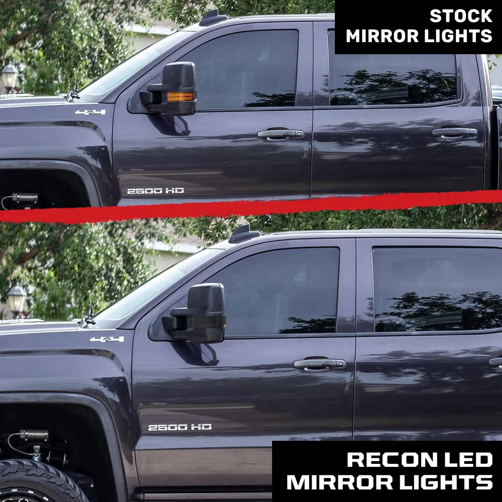 Chevy/GMC 14-19 Silverado & Sierra Side Mirror Lenses Scanning Amber Turn Signals - Multiple Options - Image 7
