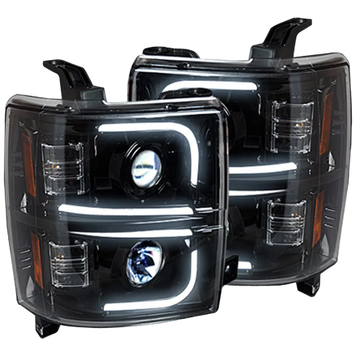 Chevy 15-19 Silverado 2500/3500 Projector Headlights OLED Halos, DRL - Multiple Styles - Image 3