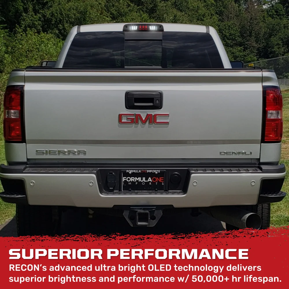 GMC Sierra & Chevy Silverado 3rd GEN 14-19 2500/3500 Red LED 3rd Brake Light Kit with White LED Cargo Lights with Smoked Lens - Image 8