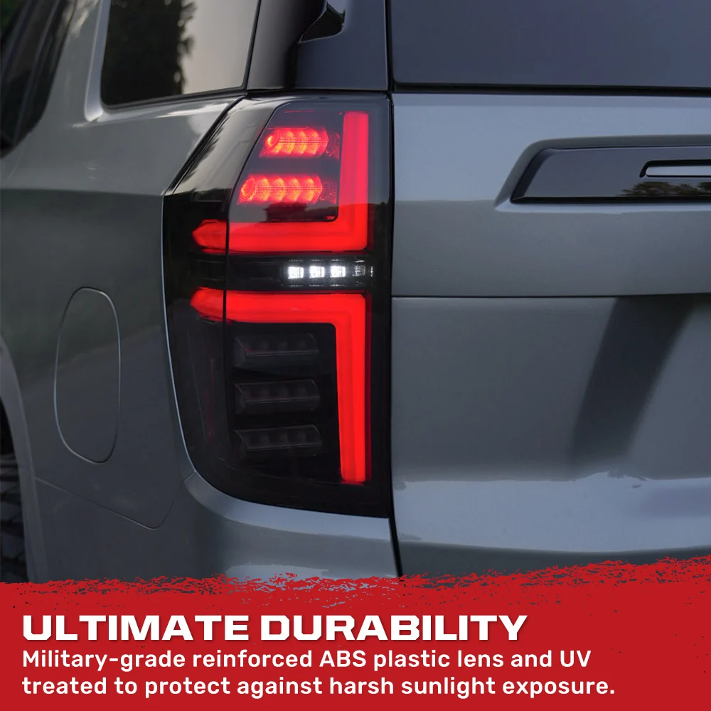 Chevy Tahoe & Suburban 21-24 OLED TAIL LIGHTS with LED Startup Sequence & AMBER OLED Turn Signals - Smoked Lens - Image 4