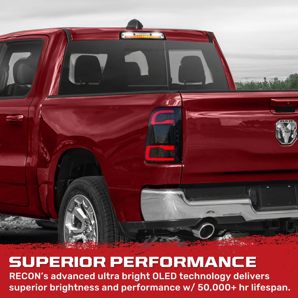 Dodge 19-25 RAM 1500 Red LED 3rd Brake Light Kit with White LED Cargo Lights and Clear Lens - Image 5