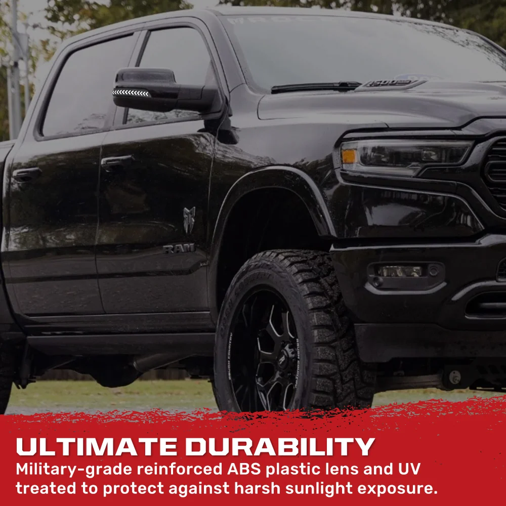 Dodge 19-24 RAM 1500 Side Mirror Lenses (2-Piece Set) Scanning LED Turn Signals - Multiple Lens & Colors - Image 6