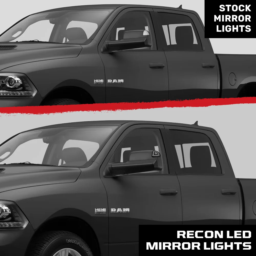 Dodge 21-24 RAM 1500 Corner Side Tow Mirror Turn Signal & Running Light (2-Piece Set) with Amber LED Turn Signals & White LED Running Lights - Smoked Lens - Image 8
