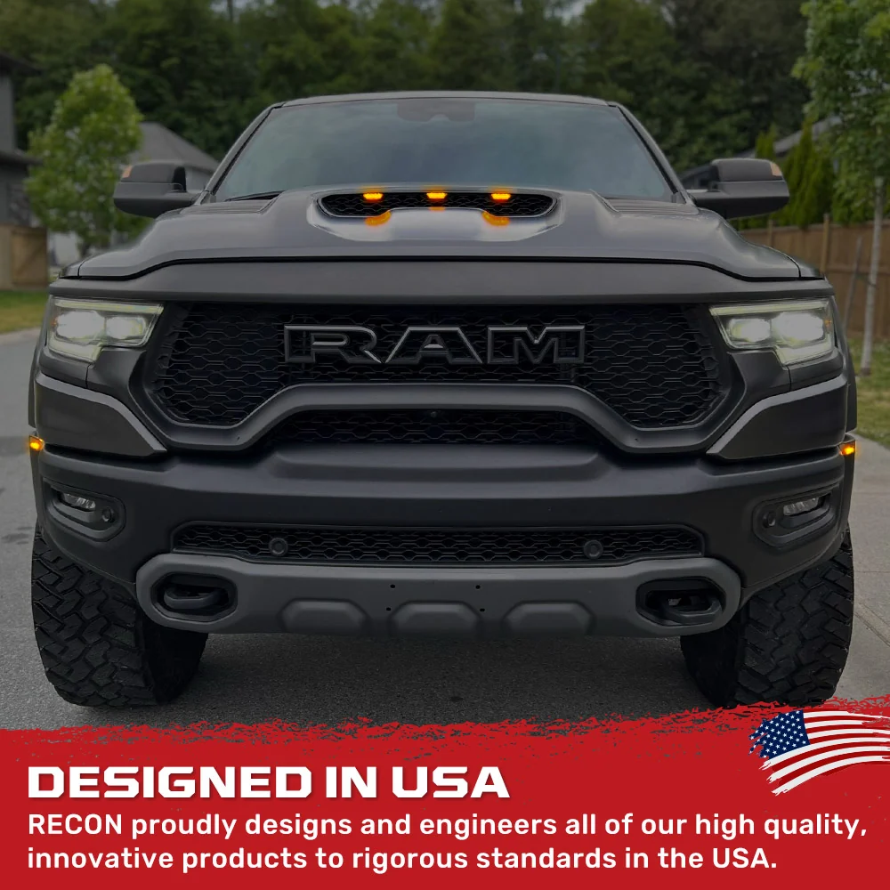 Dodge 21-25 RAM 1500 TRX 7-PC Fender & Hood Light Kit Smoked Lens White or Amber LED Running Lights w/ Startup Light Sequence - Multiple Options - Image 22