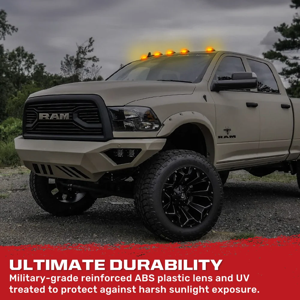 Dodge RAM 99-02 5 Piece Cab Roof Light LED Smoked Lens in Amber - Image 3