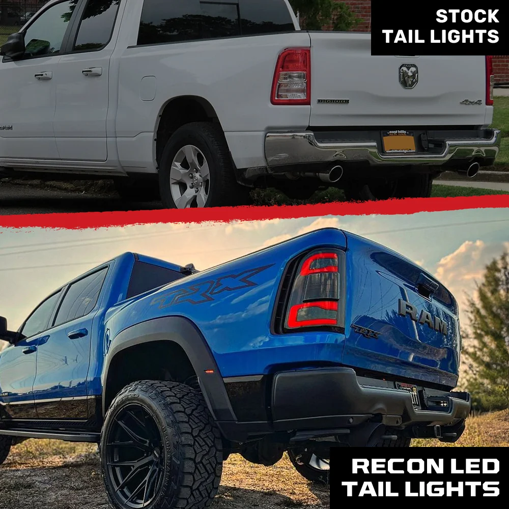 Dodge RAM 2500/3500 19-24 Ultra Bright OLED Tail Lights w/ Scanning Red Turn Signals (Replaces OEM LED Tail Lights Only with BLIS) - Multiple Lens - Image 4
