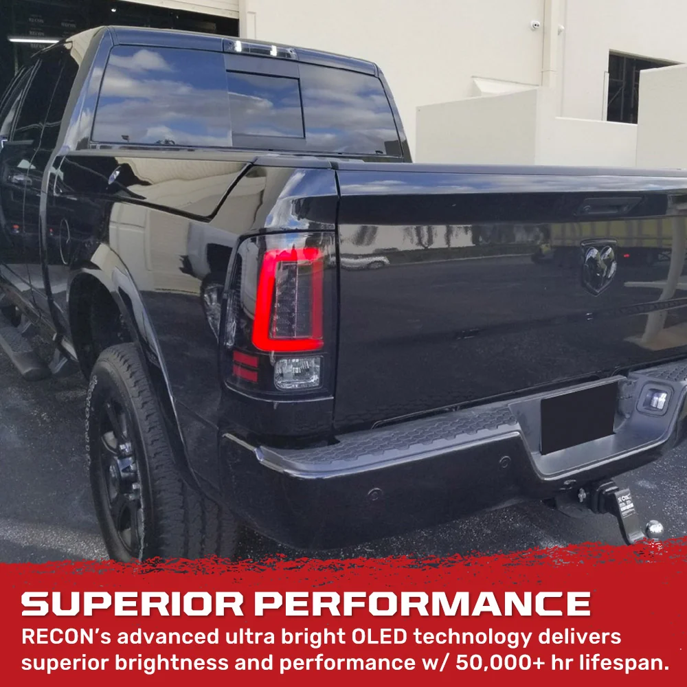Dodge RAM 2500/3500 2014-2018 (Replaces OEM LED ONLY) OLED Tail Lights Scanning OLED Turn Signals in Smoked - Image 7