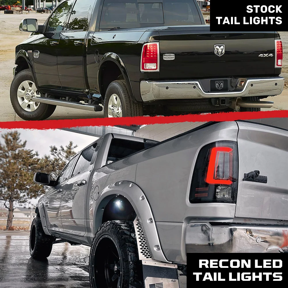 Dodge RAM 2500/3500 2014-2018 (Replaces OEM LED ONLY) OLED Tail Lights Scanning OLED Turn Signals in Smoked - Image 8