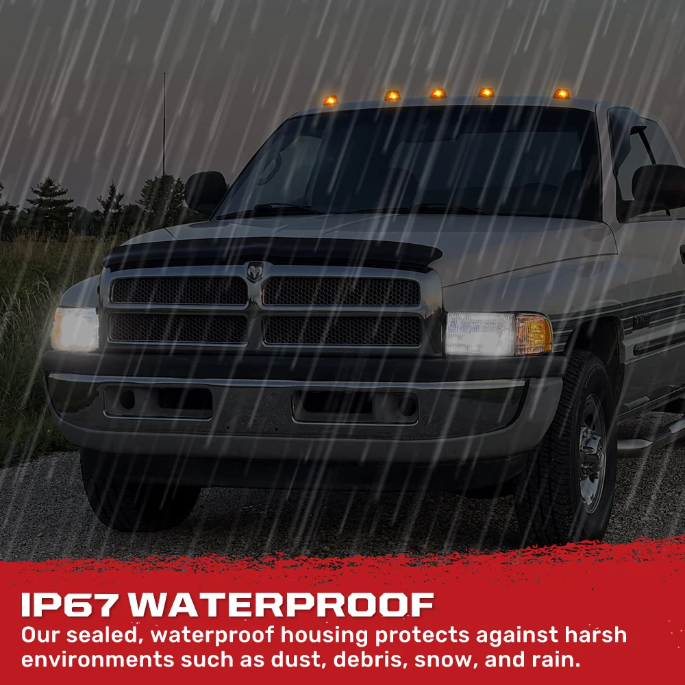 Dodge RAM 2500/3500 94-98 5-Piece Cab Roof Light Set Amber LED 194 Bulbs - Multiple Lens - Image 16