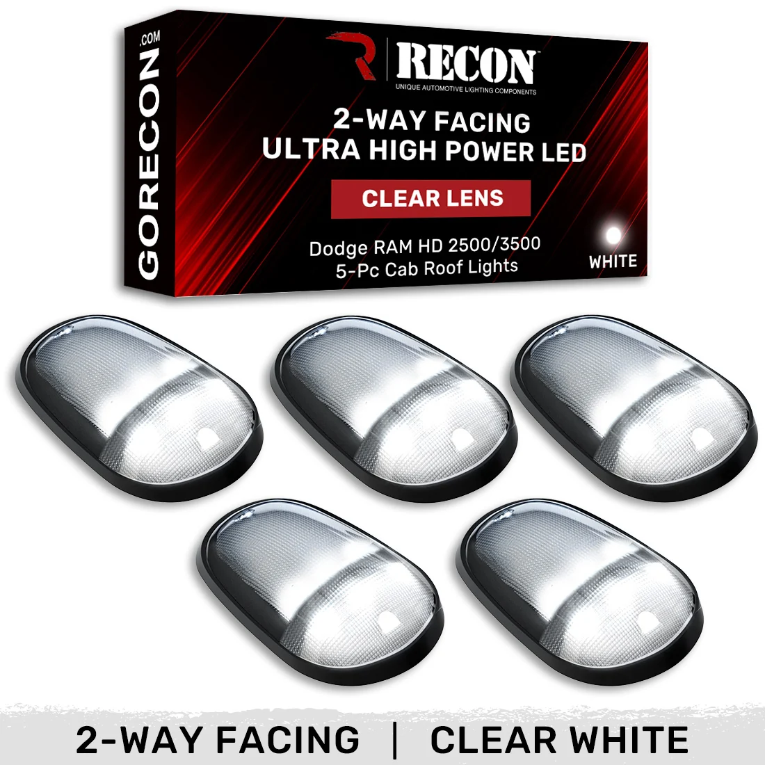 Dodge RAM Heavy-Duty 2500/3500 03-18 5 Piece Cab Roof Light Set 2-Way Front & Rear Facing Ultra High-Power LEDs Multiple Lens & Colors - Image 113