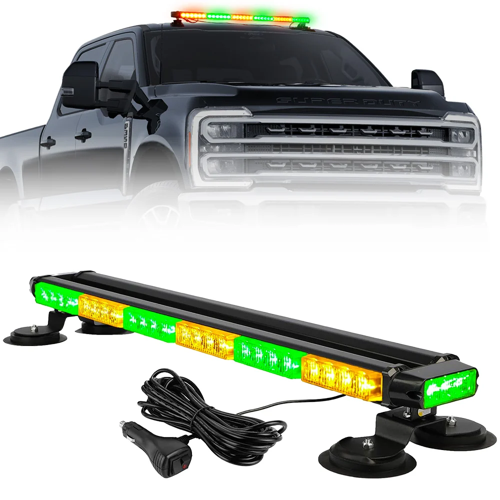 Exterior Roof Mounted 29.5" Emergency LED Strobe Light Bar Magnetic Suction Cup Installation w/ 26 Lighting Functions - Multiple. Colors - Image 19