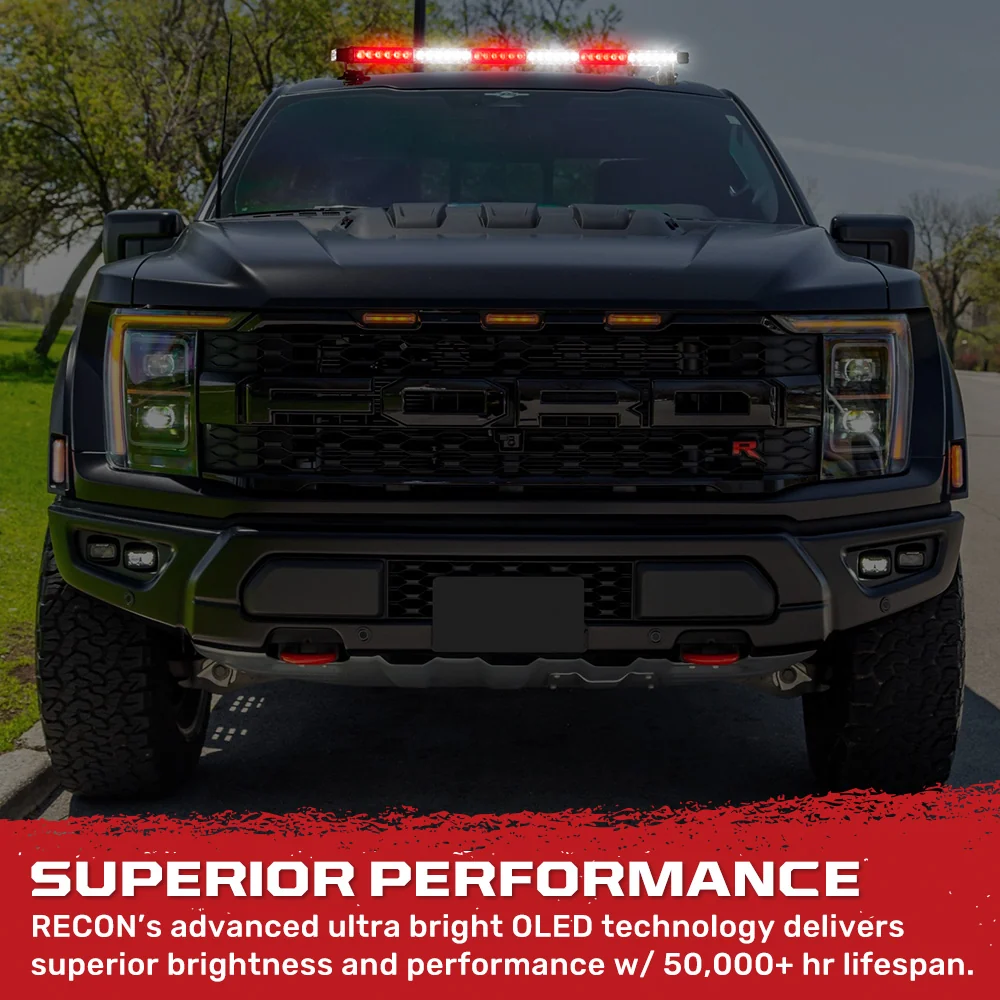 Exterior Roof Mounted 29.5" Emergency LED Strobe Light Bar Magnetic Suction Cup Installation w/ 26 Lighting Functions - Multiple. Colors - Image 30