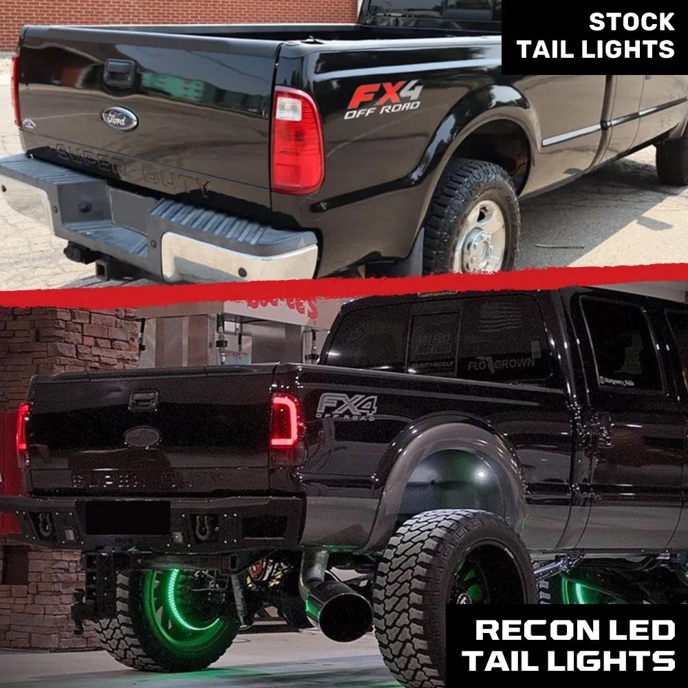 Ford Super Duty 99-07 F250HD/F-250/F-350/F-450/F-550 OLED Tail Lights Scanning Turn Signals - Smoked Lens - Image 7