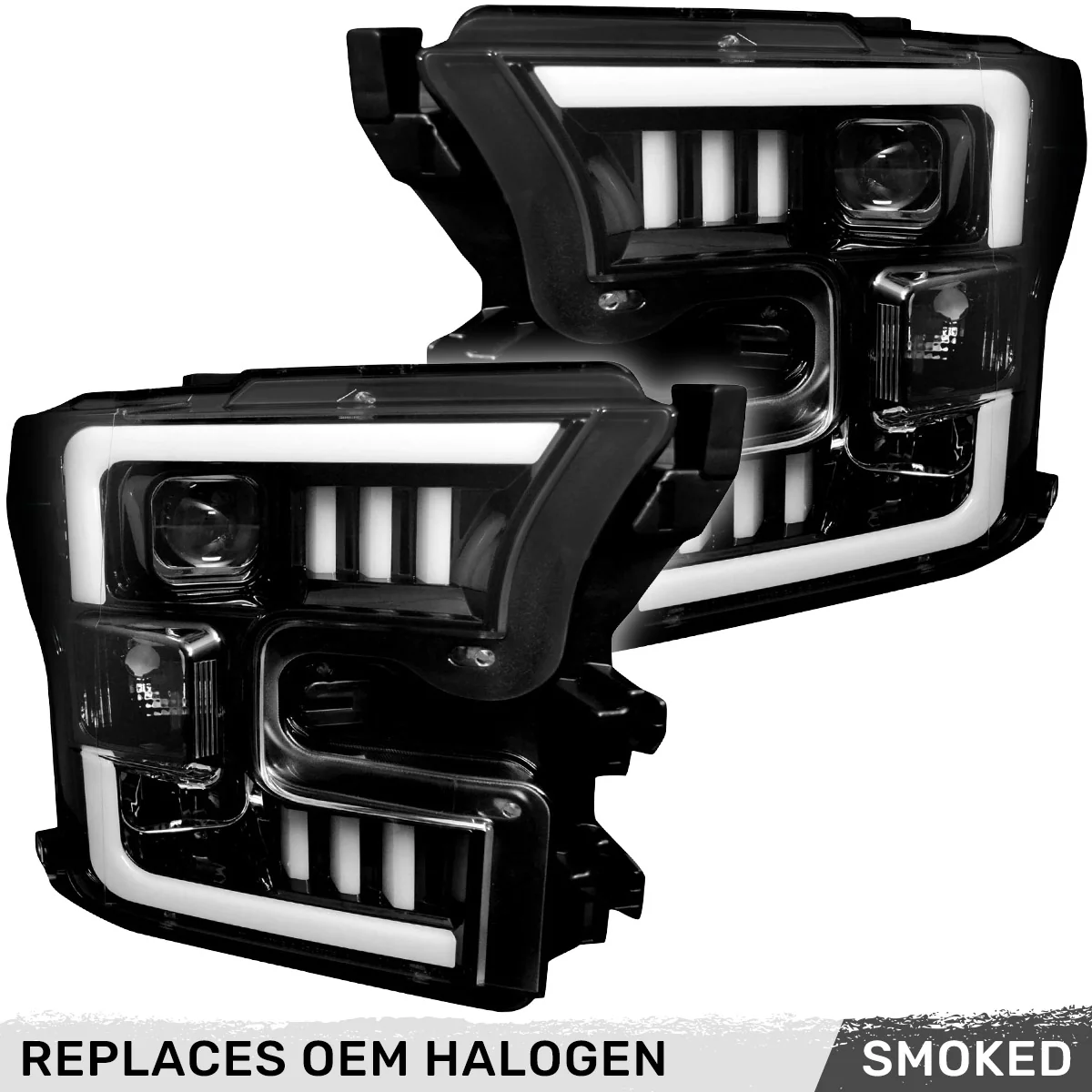 Ford F150 15-17 Projector Headlights Ultra High Power Smooth White OLED DRL (Replaces OEM Halogen Headlights) - Multiple Styles - Image 15