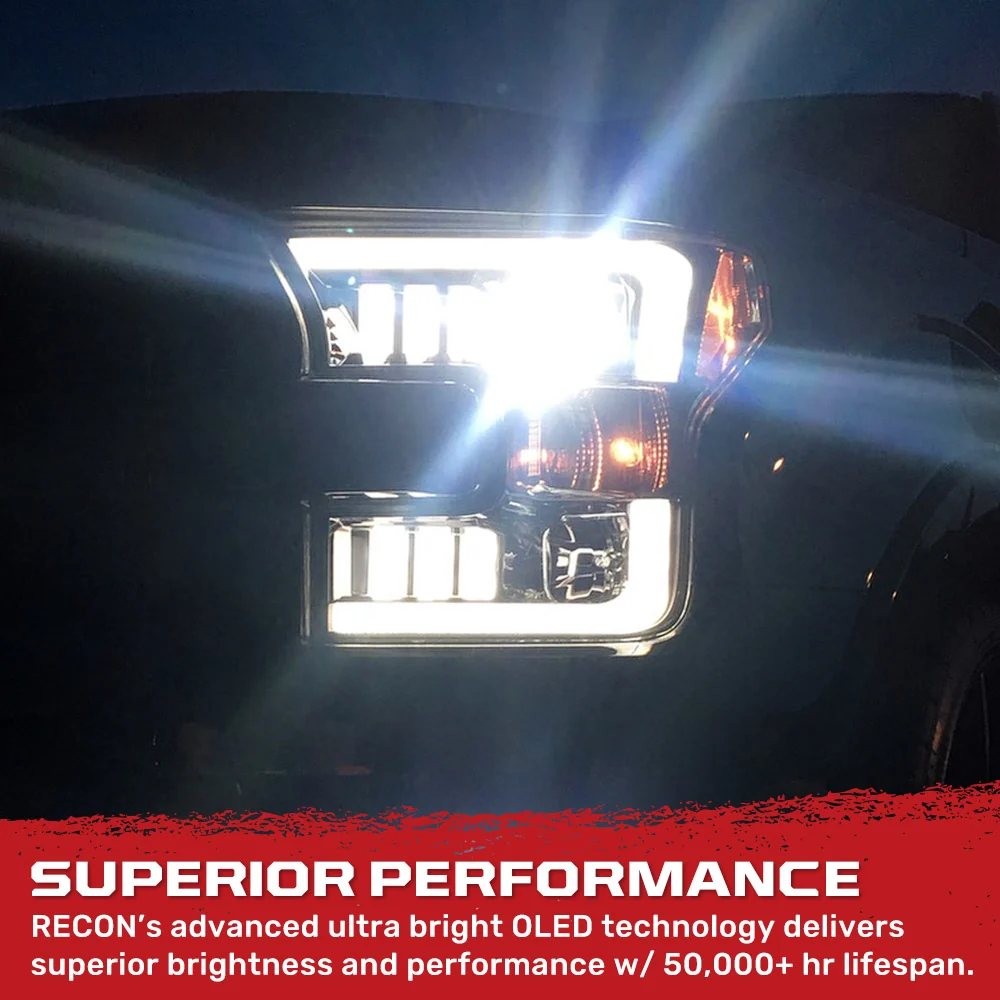 Ford F150 15-17 Projector Headlights Ultra High Power Smooth White OLED DRL (Replaces OEM Halogen Headlights) - Multiple Styles - Image 22