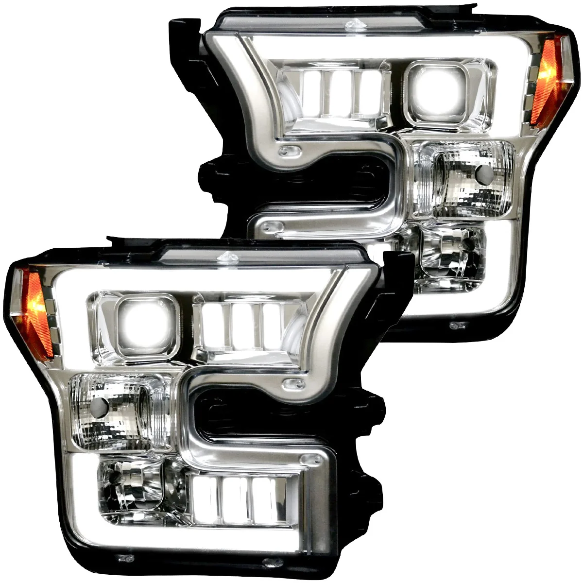 Ford F150 15-17 Projector Headlights Ultra High Power Smooth White OLED DRL (Replaces OEM Halogen Headlights) - Multiple Styles - Image 27