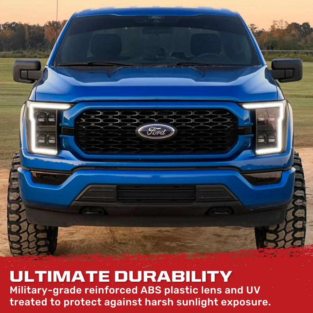 Ford F150 21-23 Full LED Projector Headlights w/ Ultra High Power Smooth OLED DRL & Scanning Switchback Amber Turn Signals (Replaces OEM Halogen Only) - Multiple Options - Image 15