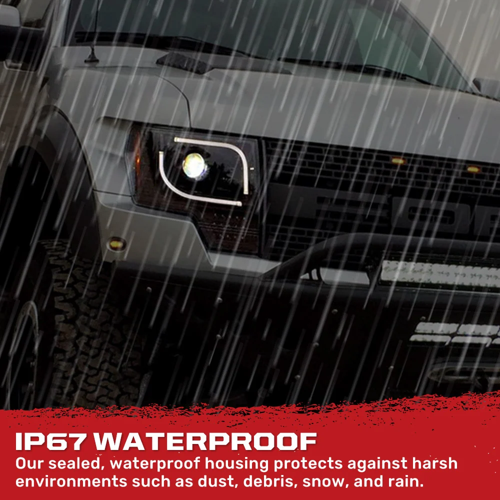 Ford F150 & Raptor 13-14 Projector Headlights Ultra High Power White LED DRL w/ Amber Turn Signals - Multiple Styles - Image 21