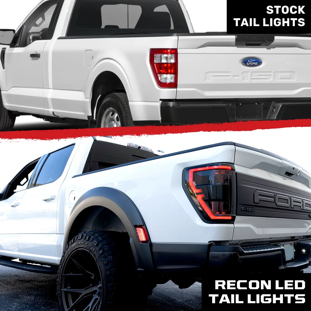 Ford F150 & Raptor 21-23 Ultra Bright OLED Tail Lights w/ Startup Light Sequence  (Replaces Factory LED Tail Lights w/ BLIS Only) - Multiple Lens - Image 5