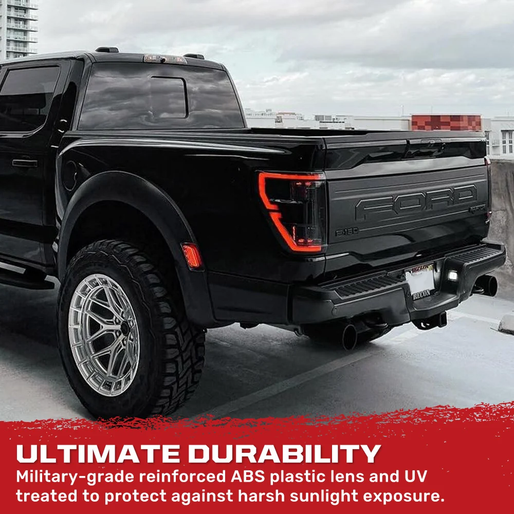 Ford F150 & Raptor 21-23 Ultra Bright OLED Tail Lights w/ Startup Light Sequence  (Replaces Factory LED Tail Lights w/ BLIS Only) - Multiple Lens - Image 7