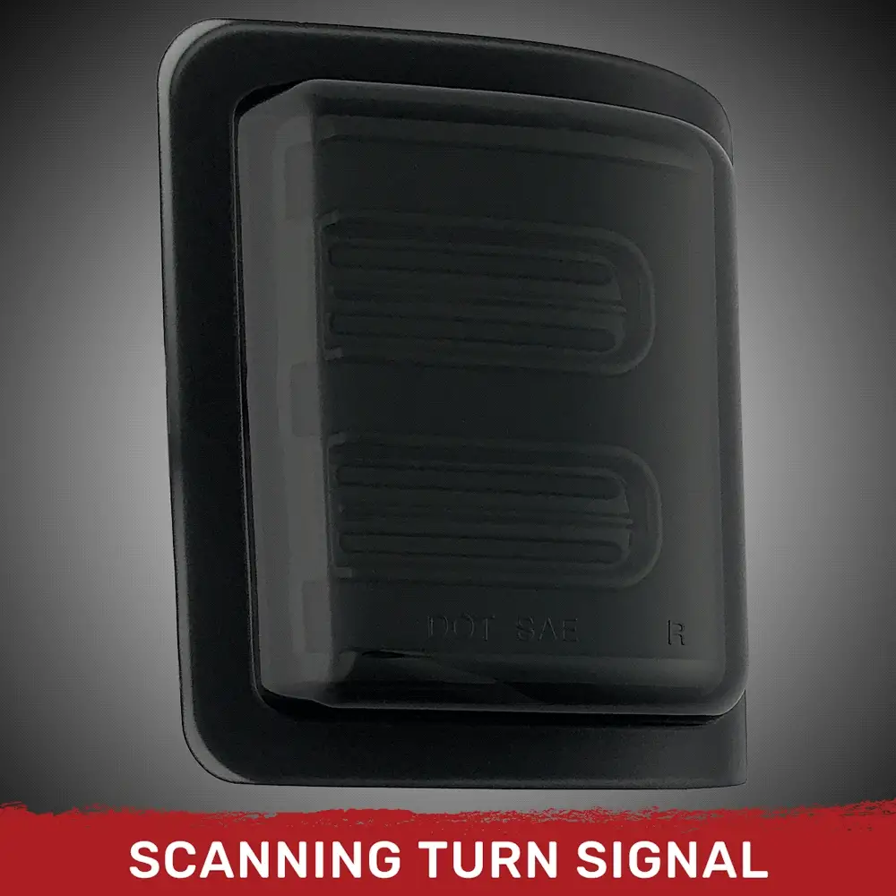 Ford 08-16 Super Duty F250/F350 Side Mirror Lenses (2-Piece Set) Ultra High Power White or Amber Running Lights & Scanning Amber Turn Signals Smoked or Clear Lens - Image 2
