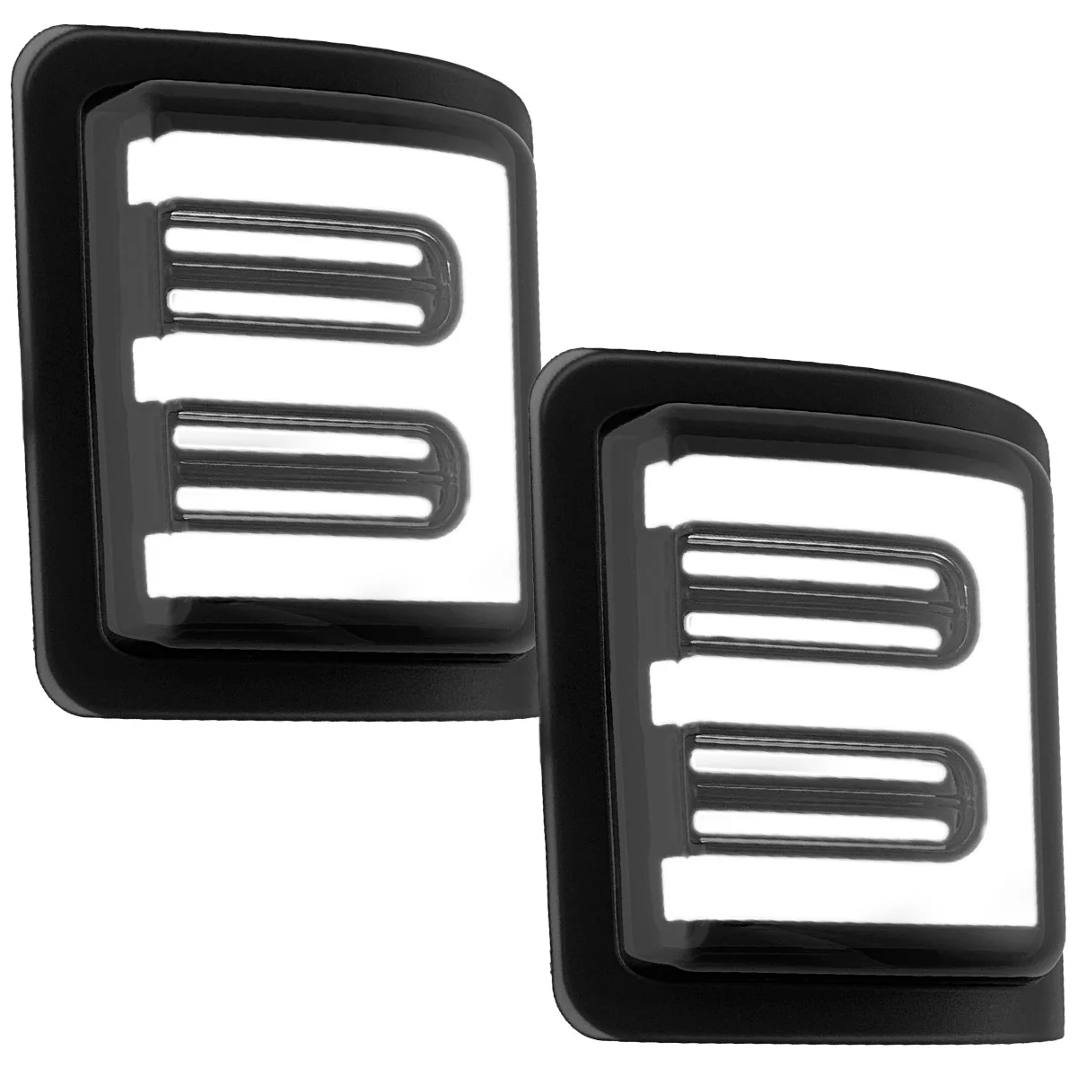 Ford 08-16 Super Duty F250/F350 Side Mirror Lenses (2-Piece Set) Ultra High Power White or Amber Running Lights & Scanning Amber Turn Signals Smoked or Clear Lens - Image 3