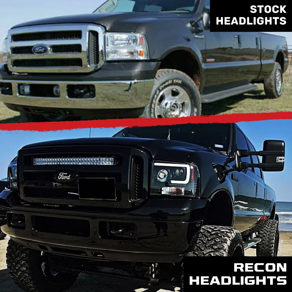 Ford Super Duty 05-07 Projector Headlights OLED Halos, DRL - Multiple Styles - Image 11