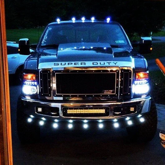 Ford Super Duty 08-10 Projector Headlights CCFL Halos/DRL Smoked/Black - Image 6