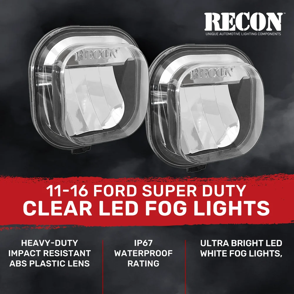 Ford Super Duty 11-16 Ultra Bright White LED Fog Lights 2-Pc Kit (Replaces Factory Fog Lights) - Multiple Lens - Image 10