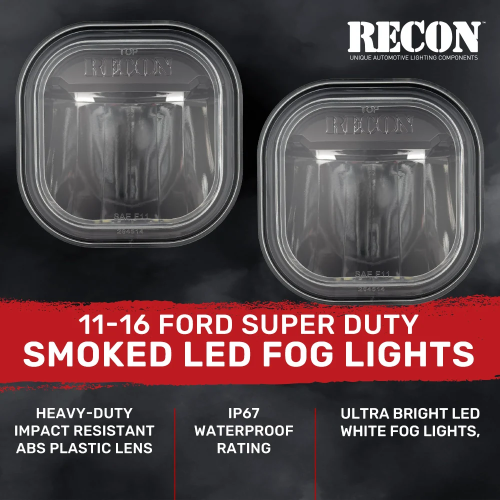 Ford Super Duty 11-16 Ultra Bright White LED Fog Lights 2-Pc Kit (Replaces Factory Fog Lights) - Multiple Lens - Image 5