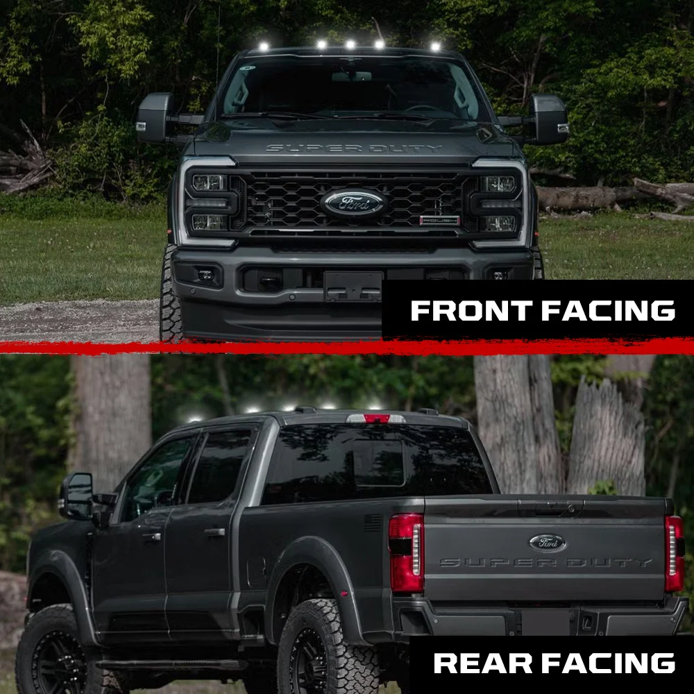 Ford Super Duty 23-25 5-PC Cab Roof Lights 2-Way Front & Rear Facing Ultra High-Power LED (Replaces Factory/OEM Cab Lights Only) - Multiple Options - Image 17