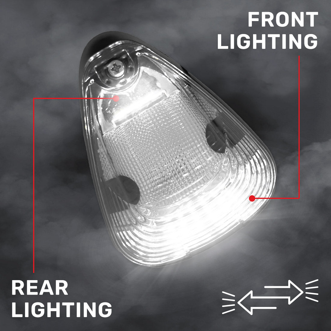 Ford 99-16 Super Duty 5-Pc Cab Roof Lights 2-Way Front & Rear Facing Ultra High-Power LED (ATTN: For Models That DID NOT Come With Factory Cab Lights) - Multiple Options - Image 2
