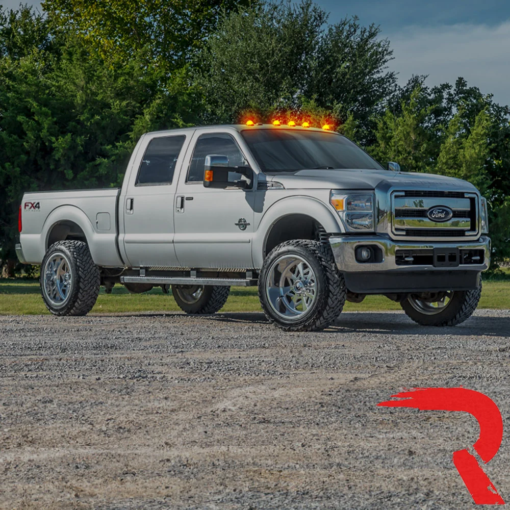 Ford Super Duty 99-16 5 Piece Cab Lights Amber Xenon Bulbs with Smoked Lens - (Attn: This cab light kit replaces OEM factory installed Ford 99-16 cab roof light lenses) - Image 7
