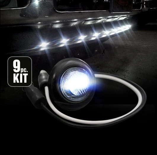Front Lower Air Dam Light Kit w/ Smoked Lens & Black Bezel LED White - Image 2