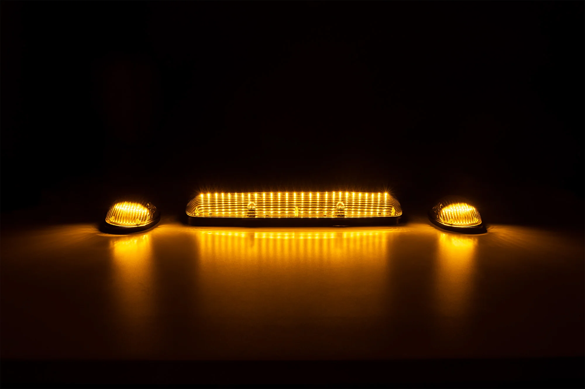 GMC & Chevy 02-07 3-Piece Cab Roof Light Kit Strobe LED White & Amber - Multiple Lens - Image 5