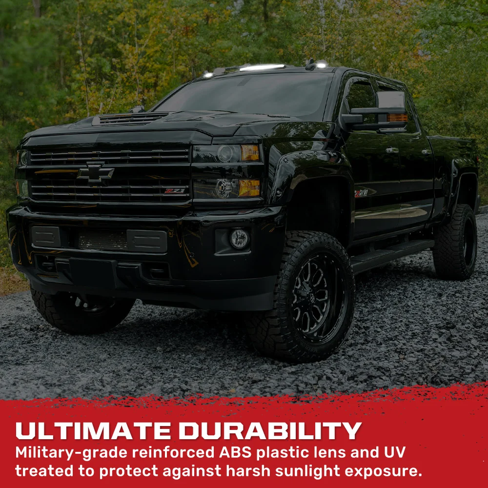 GMC & Chevy 15-19 Heavy-Duty 3 Piece Cab Roof Light Kit 2-Way Front & Rear Facing Ultra High-Power LEDs - Multiple Lens & Colors - Image 21