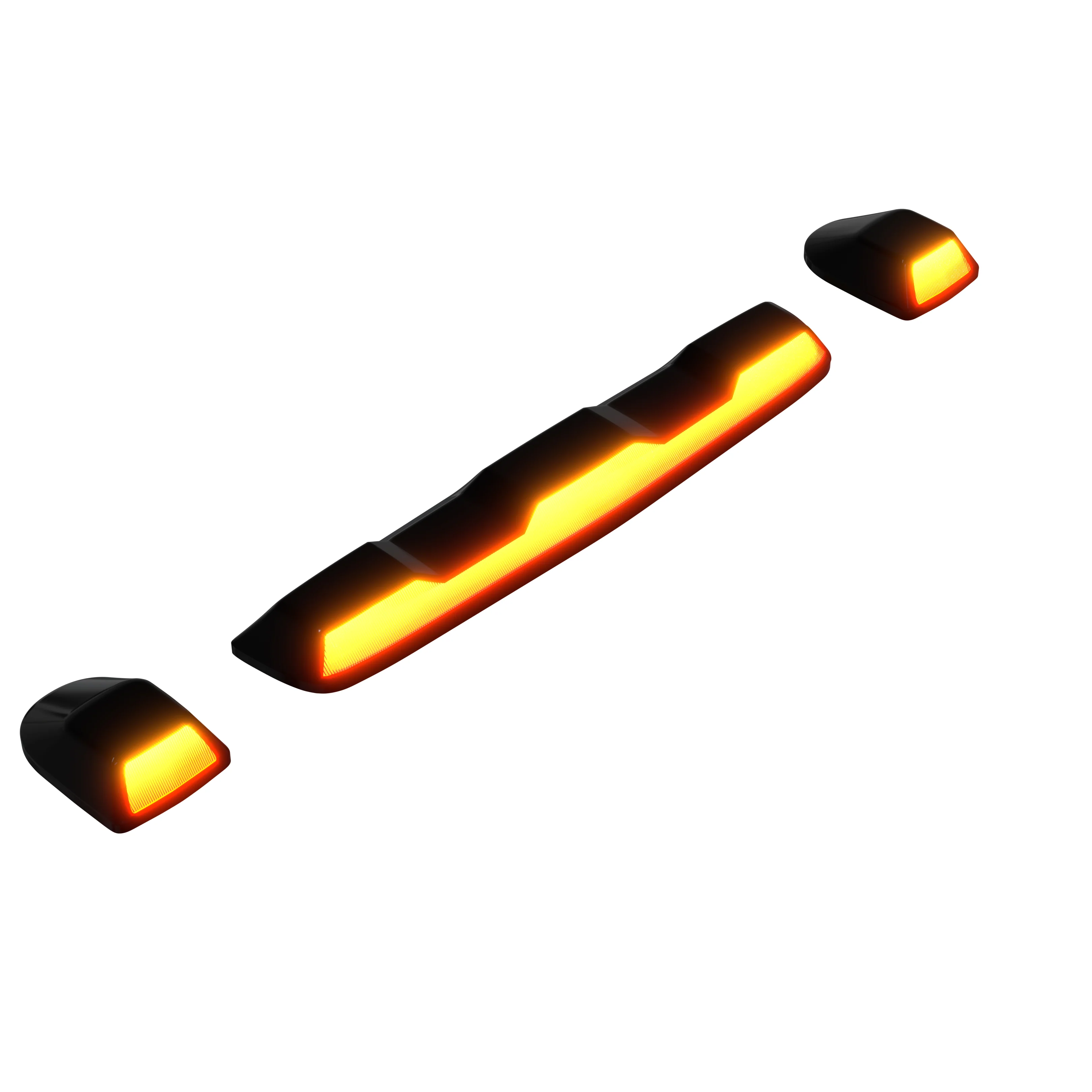 GMC & Chevy 20-24 (4th GEN Body Style) Heavy-Duty (3-Piece Set) Amber Cab Roof Light Lens with Amber LED’s - (Attn: This cab light kit replaces OEM factory installed cab roof lights) - Image 20