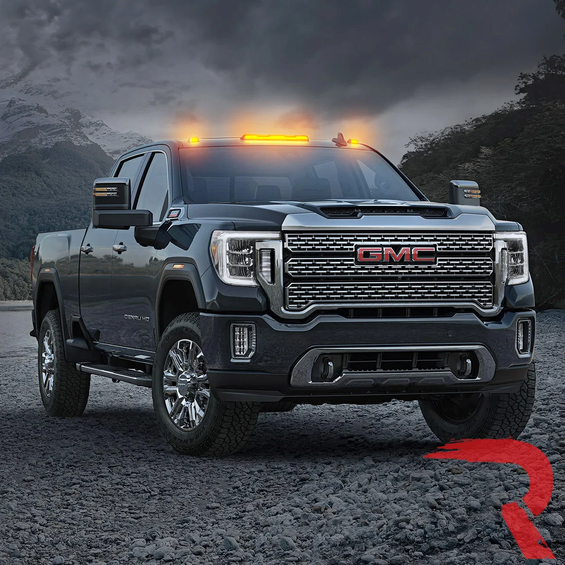 GMC & Chevy 20-24 (4th GEN Body Style) Heavy-Duty (3-Piece Set) Amber Cab Roof Light Lens with Amber LED’s - (Attn: This cab light kit replaces OEM factory installed cab roof lights) - Image 6